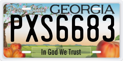 GA license plate PXS6683
