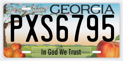 GA license plate PXS6795