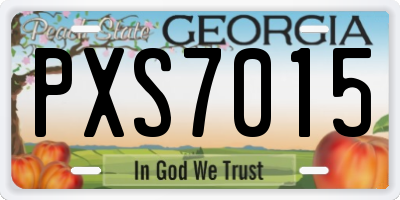 GA license plate PXS7015