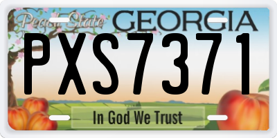 GA license plate PXS7371