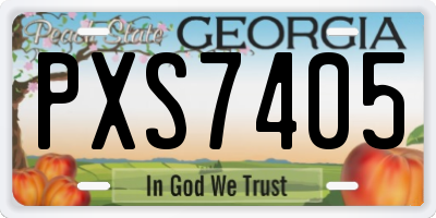 GA license plate PXS7405