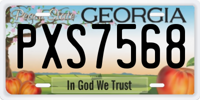 GA license plate PXS7568