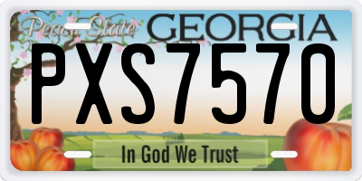 GA license plate PXS7570
