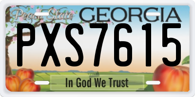 GA license plate PXS7615
