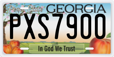 GA license plate PXS7900