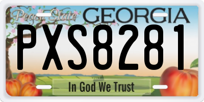 GA license plate PXS8281