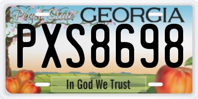 GA license plate PXS8698