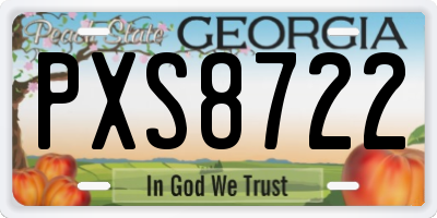 GA license plate PXS8722