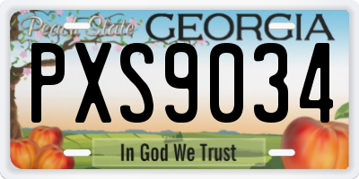 GA license plate PXS9034