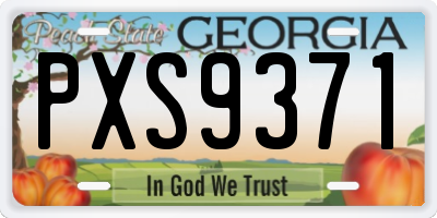 GA license plate PXS9371