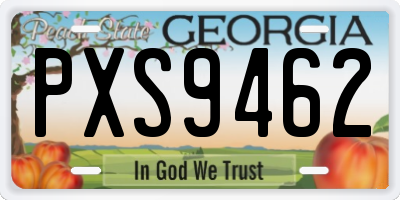GA license plate PXS9462