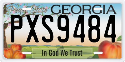GA license plate PXS9484