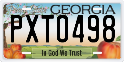 GA license plate PXT0498