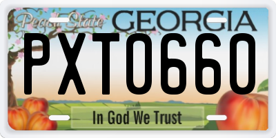 GA license plate PXT0660