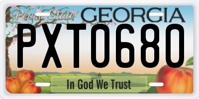 GA license plate PXT0680