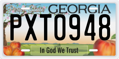 GA license plate PXT0948