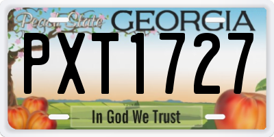 GA license plate PXT1727