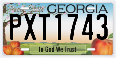 GA license plate PXT1743