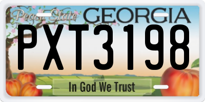 GA license plate PXT3198