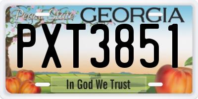 GA license plate PXT3851