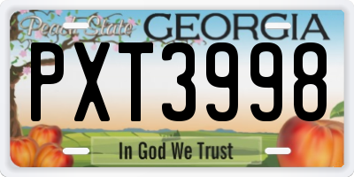 GA license plate PXT3998