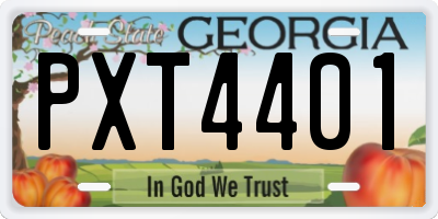 GA license plate PXT4401