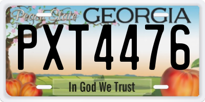 GA license plate PXT4476