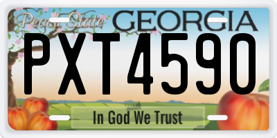 GA license plate PXT4590