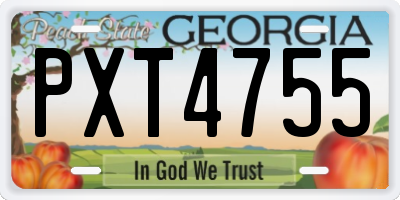 GA license plate PXT4755
