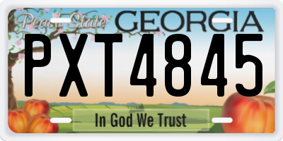 GA license plate PXT4845