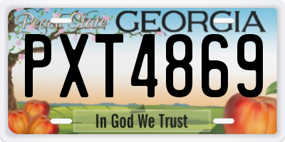 GA license plate PXT4869