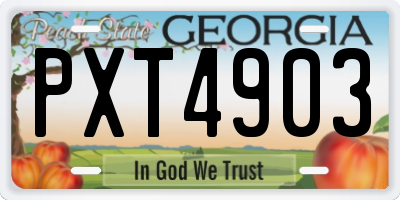 GA license plate PXT4903