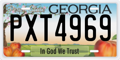 GA license plate PXT4969