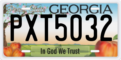 GA license plate PXT5032