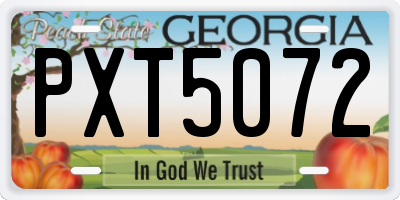 GA license plate PXT5072