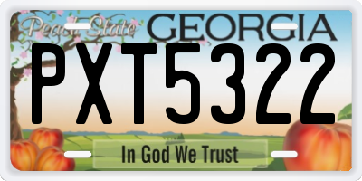 GA license plate PXT5322