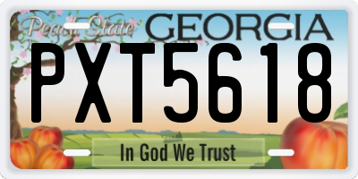 GA license plate PXT5618