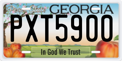 GA license plate PXT5900