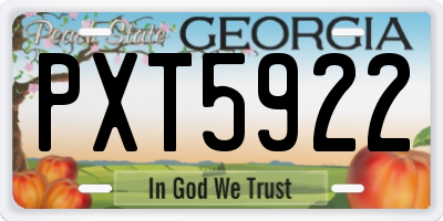 GA license plate PXT5922