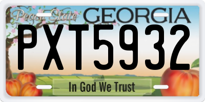 GA license plate PXT5932