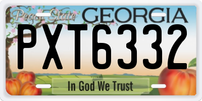 GA license plate PXT6332