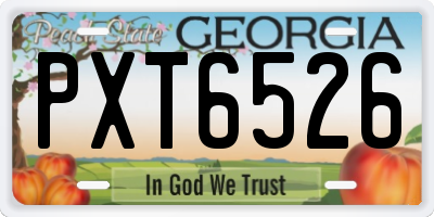 GA license plate PXT6526
