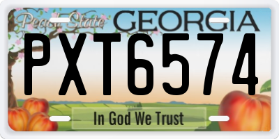 GA license plate PXT6574