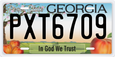 GA license plate PXT6709