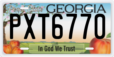 GA license plate PXT6770