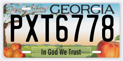 GA license plate PXT6778