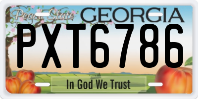 GA license plate PXT6786