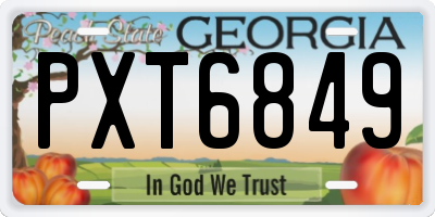 GA license plate PXT6849