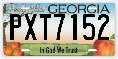 GA license plate PXT7152