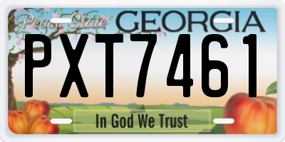 GA license plate PXT7461